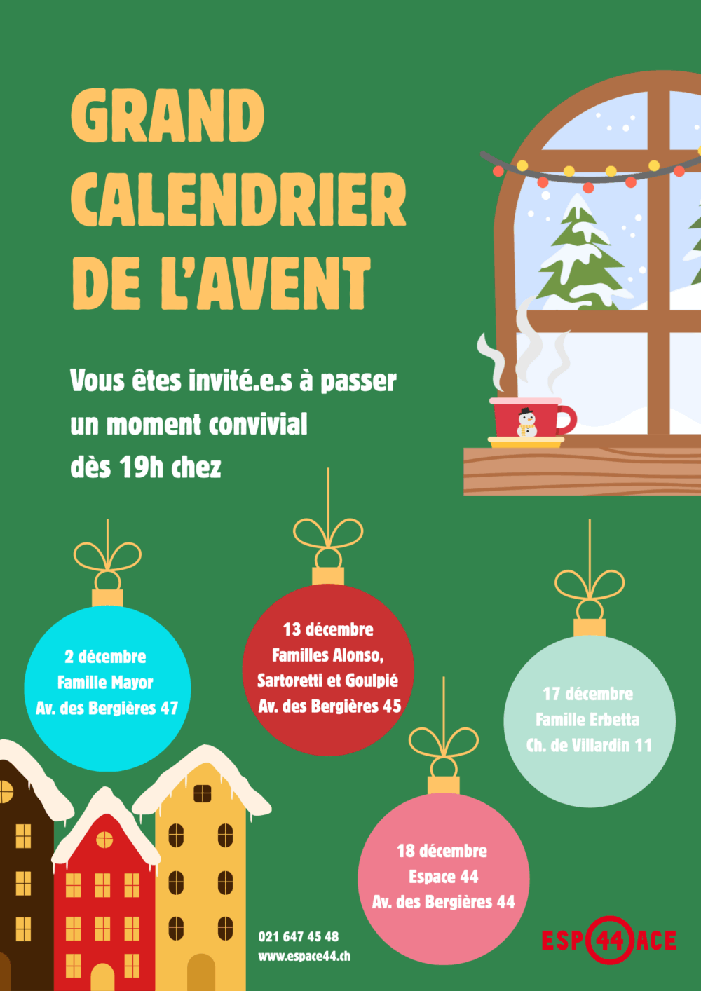 Grand calendrier de l'Avent du quartier des Bergières